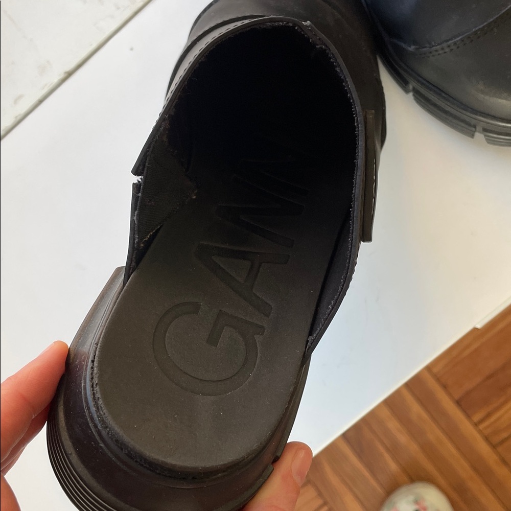 Ganni Recycled Rubber City Mules - Black - Size 39 - Picture 4 of 7